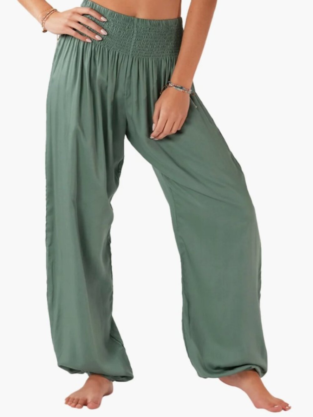 LOTUS AND LUNA Sage Green Harem Pants for yoga, cover up, loungewear
